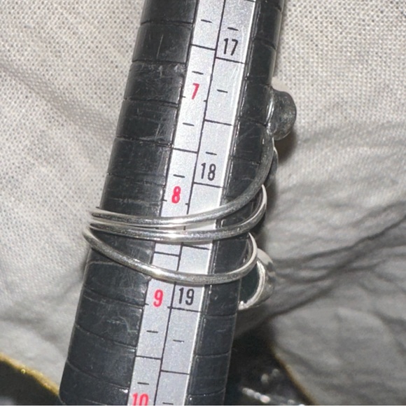 Blue Topaz multi-gem handcrafted adjustable ring - Picture 5 of 8